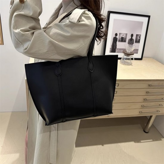 European & American Trendy Korean-Style Large-Capacity Women's Bag - 2025 New Fashion Retro Commuter Tote Bag, Minimalist Single Shoulder Bag