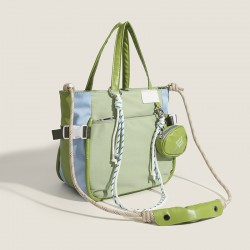 Large Capacity Exquisite Trendy Tote Bag - Petite College Student School Commute Bag, Solid Color Preppy Style for Women