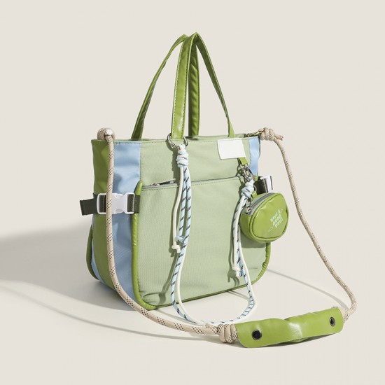 Large Capacity Exquisite Trendy Tote Bag - Petite College Student School Commute Bag, Solid Color Preppy Style for Women