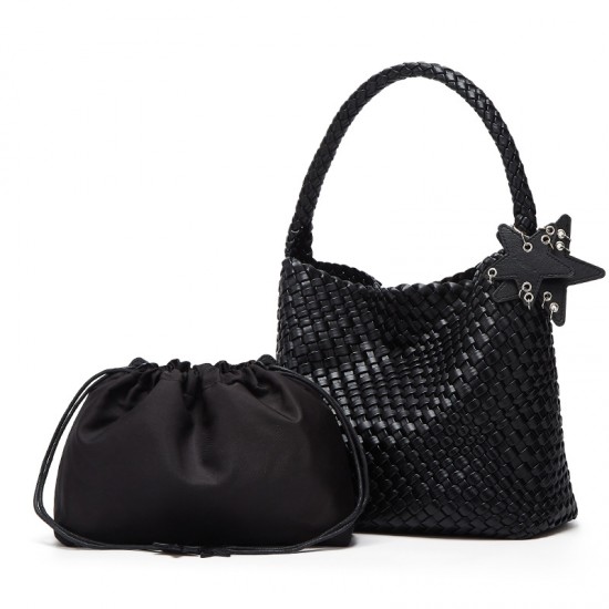 Qiangqiang's Same-Style Niche Luxury Handbag - Handmade Woven Large-Capacity Commuter Tote Bag, Fashion Casual Handheld/Shoulder Bag