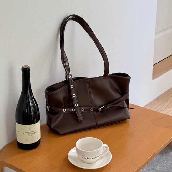 Retro Design Korean-Style Armpit Bag - 2025 Autumn & Winter New Large-Capacity Commuter Versatile Moto-Style Shoulder Bag for Women