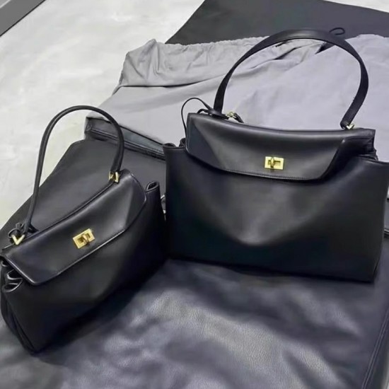 Women's Handheld Lock Bag - Luxury Versatile Shoulder/Crossbody Bag, Niche Soft Leather Textured Mini Square Handbag