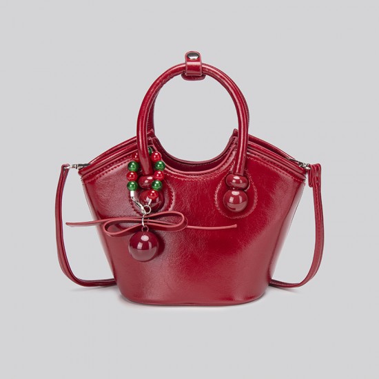 Nanfeng Best-Selling Fashionable Luxury Small Bag - Cherry Print Versatile Crossbody Bag, Retro Stylish Handheld Basket Bag