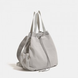 Minimalist Lightweight Casual Nylon Drawstring Bucket Bag - Large-Capacity Women's Backpack, Commuter Shoulder/Crossbody Bag
