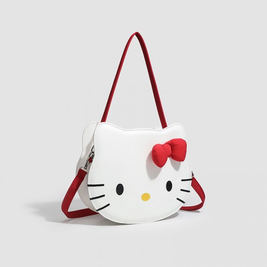 2025 New Cat-Shaped Shoulder Bag for Women - Cute Cartoon Hello Kitty Design, Large Capacity Bag for Teens