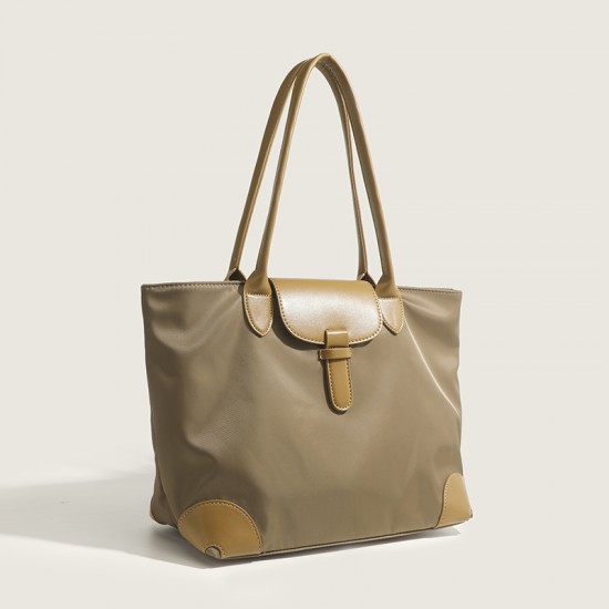 Large Capacity Elegant Casual Tote Bag - 2025 New Work Commute Top-Handle Bag, Nylon Texture Single Shoulder Bag for Women