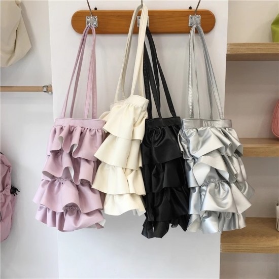 2025 New Unique Bucket Bag - Large-Capacity Women's Shoulder Bag, Niche Ruffled Texture Luxury Armpit Bag