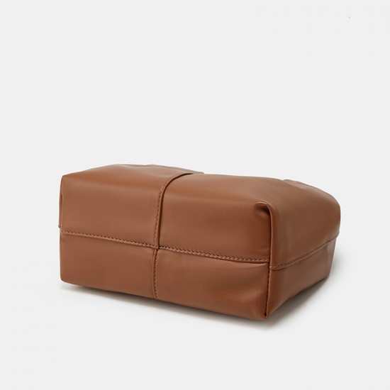 Summer New High-Quality Soft Leather Cloud Bag - Handheld Wrinkle-Textured Avocado Green Handbag, Versatile Commuter Bag for Women