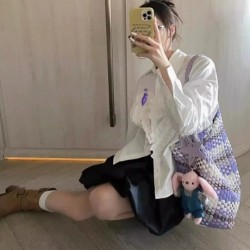 Niche Design Woven Bag - Large-Capacity Tote Bag, Casual Lazy-Style Shoulder/Armpit/Bucket Bag