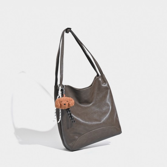Korean-Style Luxury Minimalist Bag - High-End Versatile Daily Commute Crossbody, Large Capacity Underarm Bag with Charm
