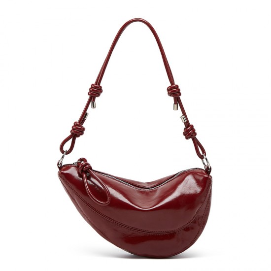 2025 New Niche Design Retro Crescent Dumpling Bag - Women's Single Crossbody Horn Bag, Luxury Saddle Bag