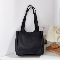 Women's Bucket & Tote Bag - 2025 New Trendy Autumn Winter French Niche High-End Soft Leather Large Single Shoulder Bag