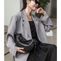 Korean Niche Soft Leather Crescent Bag - 2025 New Fashion Elegant Shoulder/Crossbody Dumpling Bag, Versatile Horn Bag for Women