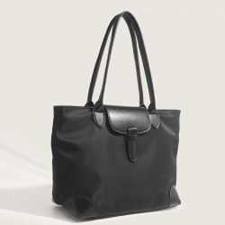 Large Capacity Elegant Casual Tote Bag - 2025 New Work Commute Top-Handle Bag, Nylon Texture Single Shoulder Bag for Women