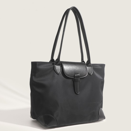 Large Capacity Elegant Casual Tote Bag - 2025 New Work Commute Top-Handle Bag, Nylon Texture Single Shoulder Bag for Women
