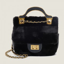 Furry Women's Bag - 2025 Autumn & Winter New Fashion Handheld/Shoulder Bag, Stylish Versatile Chain Crossbody Fur Bag