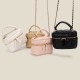 2025 Spring Summer New Women's Bag - Versatile Solid Color Box Bag, High-End Top-Handle Quilted Chain Mini Crossbody