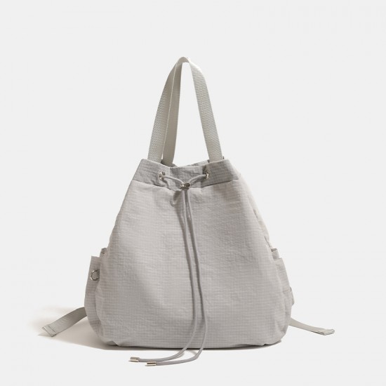 Minimalist Lightweight Casual Nylon Drawstring Bucket Bag - Large-Capacity Women's Backpack, Commuter Shoulder/Crossbody Bag