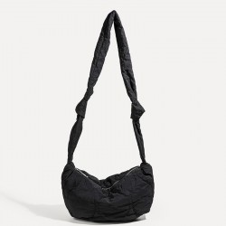 Niche New Minimalist Korean Cotton-Padded Bag - Large-Capacity Drawstring Down Jacket Crossbody Bag, Versatile Shoulder Bag for Women