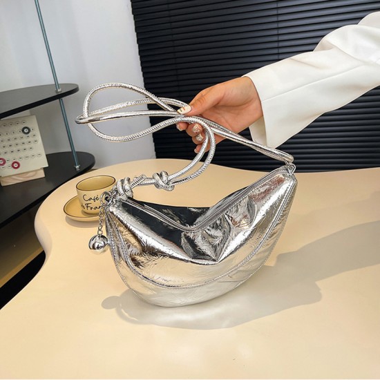 2025 New Casual Large-Capacity Commuter Shoulder/Crossbody Bag - Luxury Soft Leather Horn Bag, Women's Armpit Bag