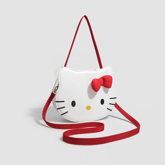 2025 New Cat-Shaped Shoulder Bag for Women - Cute Cartoon Hello Kitty Design, Large Capacity Bag for Teens