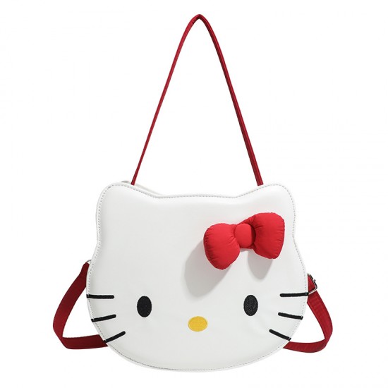2025 New Cat-Shaped Shoulder Bag for Women - Cute Cartoon Hello Kitty Design, Large Capacity Bag for Teens