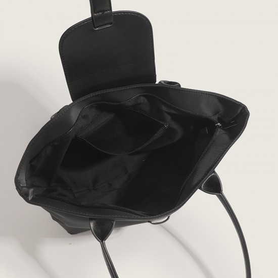 Large Capacity Elegant Casual Tote Bag - 2025 New Work Commute Top-Handle Bag, Nylon Texture Single Shoulder Bag for Women