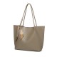 Large Capacity Casual Litchi Grain Women's Bag - 2025 Autumn Winter High-End Tote Bag, Trendy Scarf Accent Single Shoulder Bag