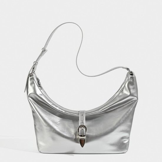 Retro Luxury Waxed Leather Tote Bag - Minimalist Large-Capacity Shoulder/Armpit Bag, Trendy Buckle Crossbody Bag for Women