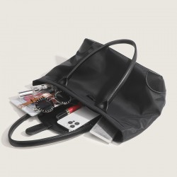 Large Capacity Elegant Casual Tote Bag - 2025 New Work Commute Top-Handle Bag, Nylon Texture Single Shoulder Bag for Women