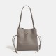 Summer New Large-Capacity Commuter Handbag - Lychee Grain Soft Leather Bucket Bag, Niche Luxury Women's Shoulder/Crossbody Bag