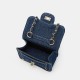 Fashionable denim mini bag for women, simple chain square bag, casual shoulder bag, fresh and cute diamond pattern crossbody bag.